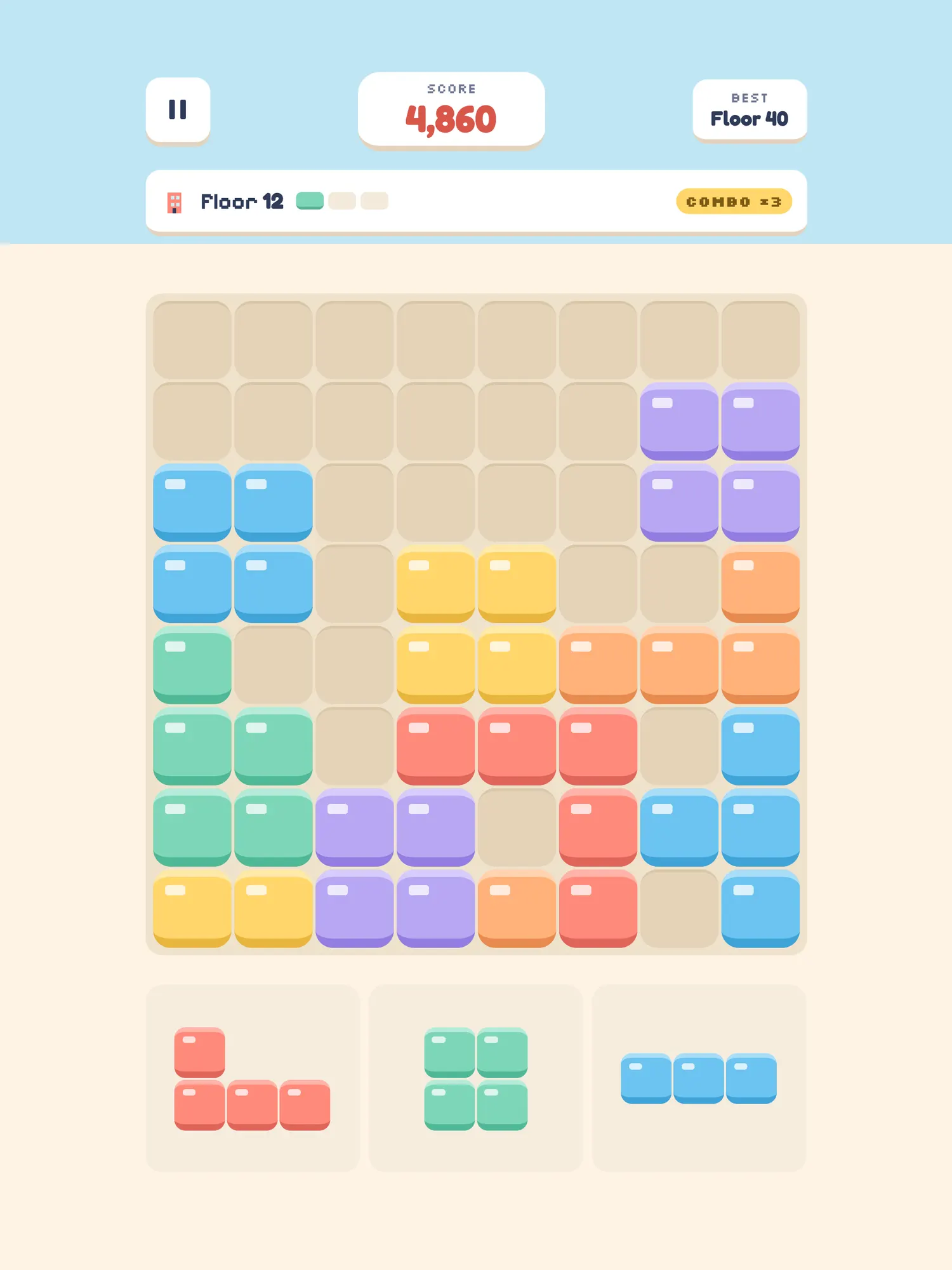 Block Skyline gameplay on iPad